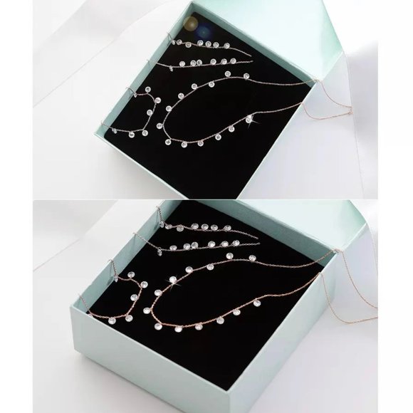 S925 Beautiful CZ Drop Threader Earrings - Picture 2 of 9